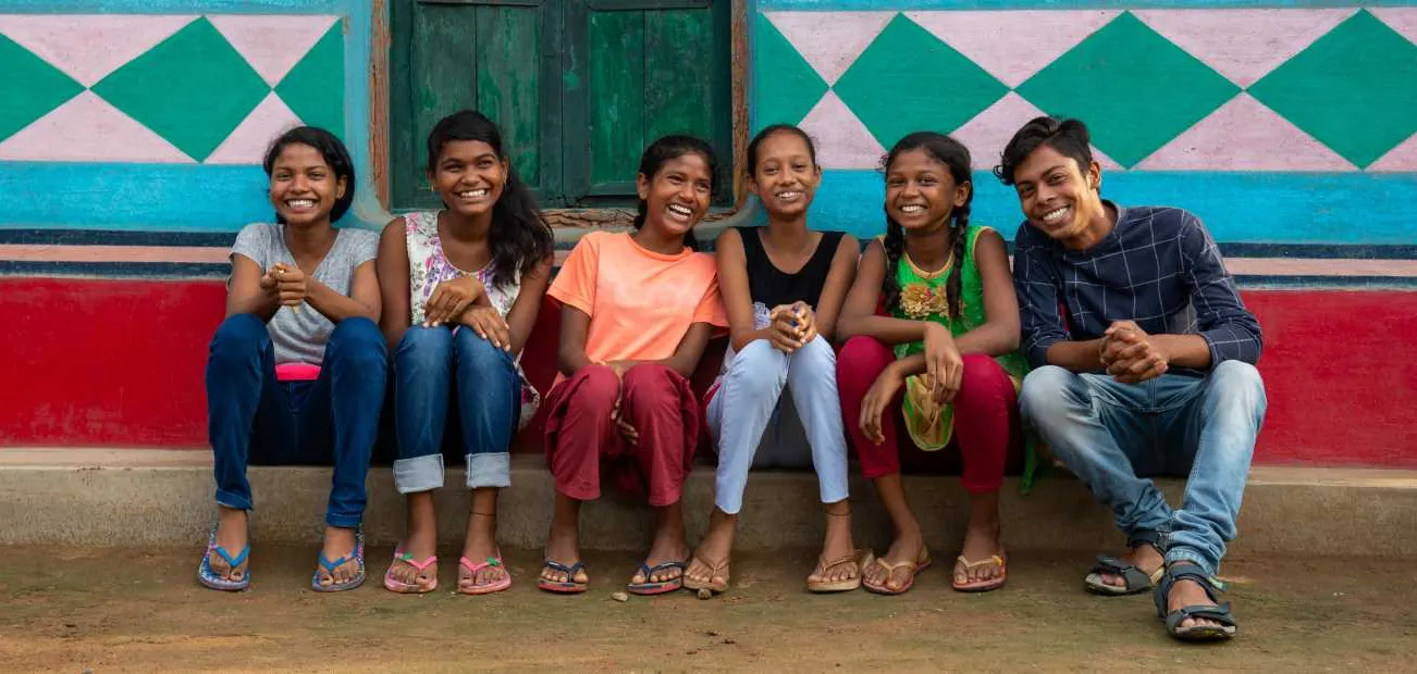 Schülergruppe in Indien