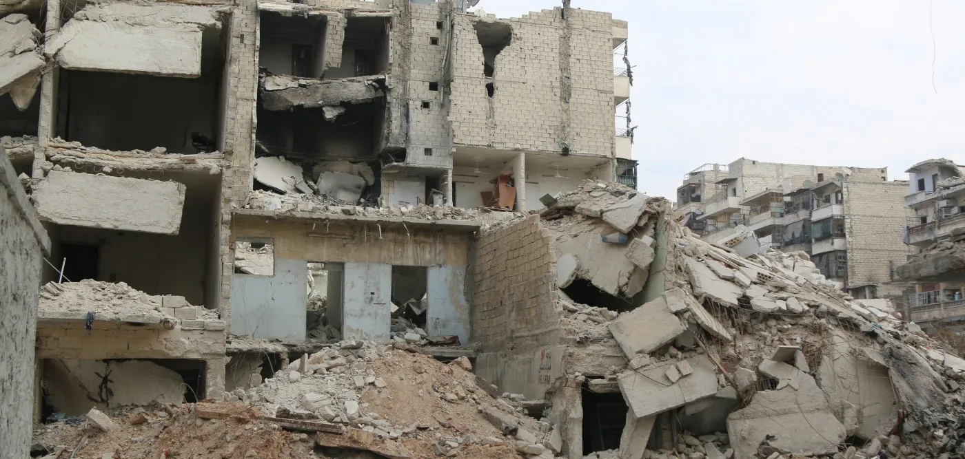 Zerstörtes Haus in Aleppo, Syrien