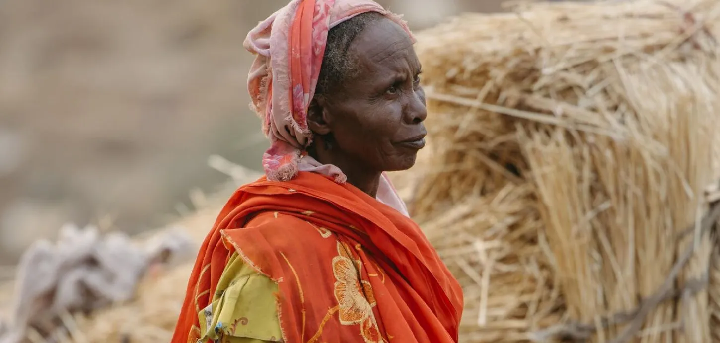 Nahaufnahme einer geflüchteten Sudanesin in Süd-Darfur