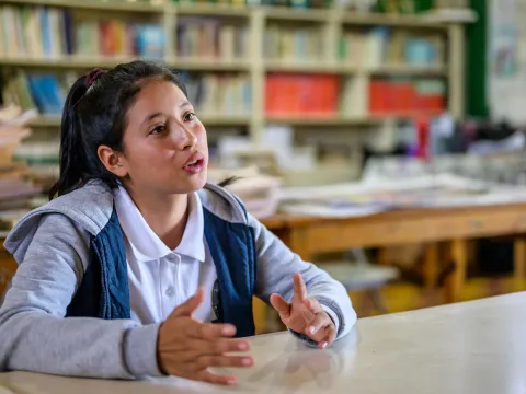 Patenkind Nahomy aus Honduras in ihrer Schule