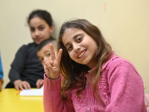 Mädchengruppe in einer Schule im Libanon
