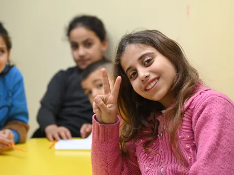 Mädchengruppe in einer Schule im Libanon