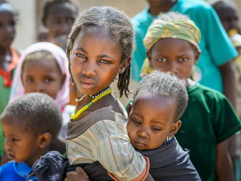 Geflüchtete Kinder im Sudan