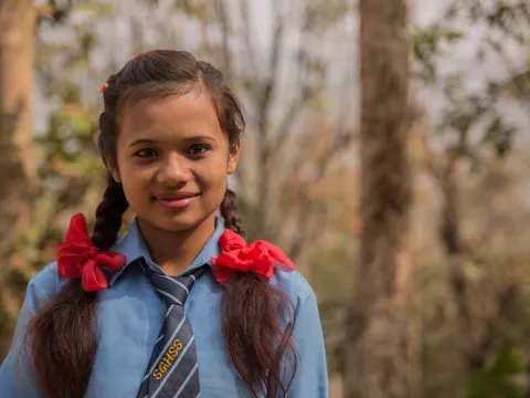 Sinram ist eines von 230.000 Kindern, die  World Vision nach dem Erdbeben unterstützt hat