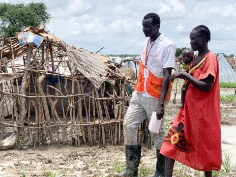 Menschen nach Flut in Südsudan