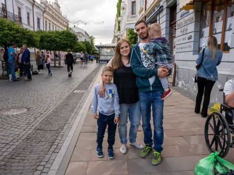 Ukrainische Flüchtlingsfamilie