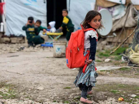 Syrisches Mädchen im Flüchtlingslager