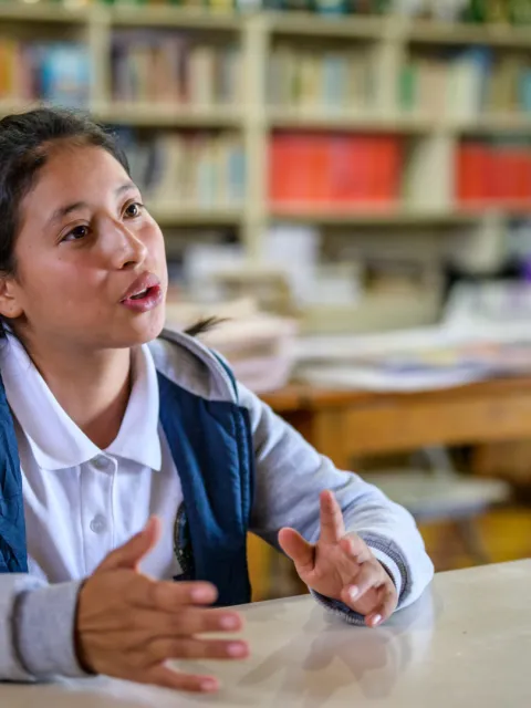 Patenkind Nahomy aus Honduras in ihrer Schule