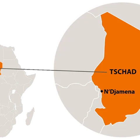 Die Lage vom Tschad in Afrika