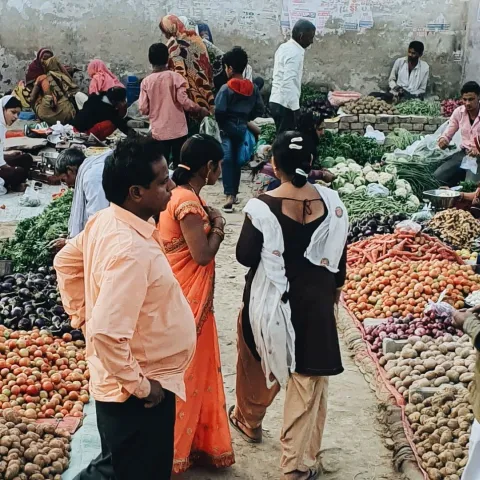 in Straßenmarkt in Indien