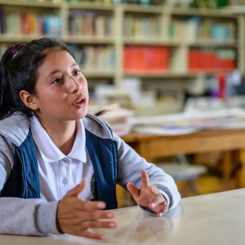 Patenkind Nahomy aus Honduras in ihrer Schule