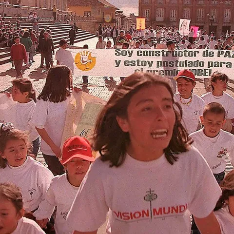 Kinderfriedensbewegung in Kolumbien mit Mayerly Sánchez als Sprecherin.
