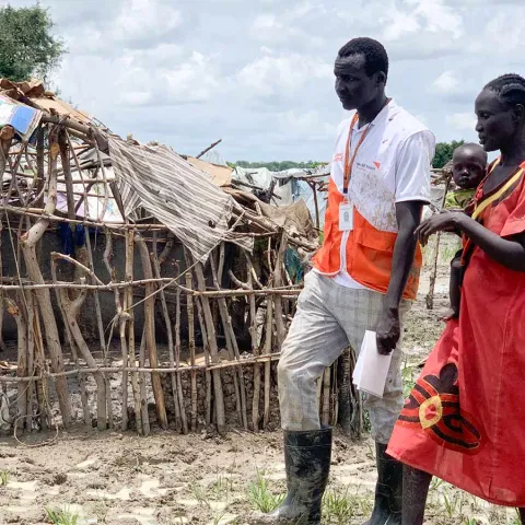 Menschen nach Flut in Südsudan
