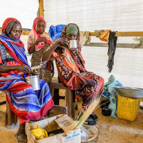 Frauen sauberes Trinkwasser im Sudan