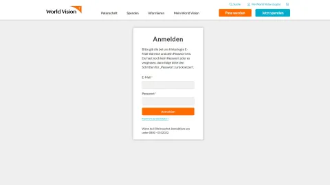 Anmeldung Login Mein World Vision