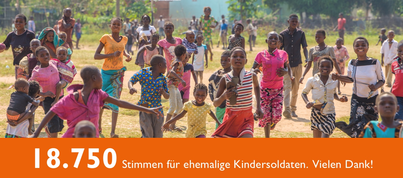 18746 Stimmen für ehemalige Kindersoldaten. Vielen Dank!