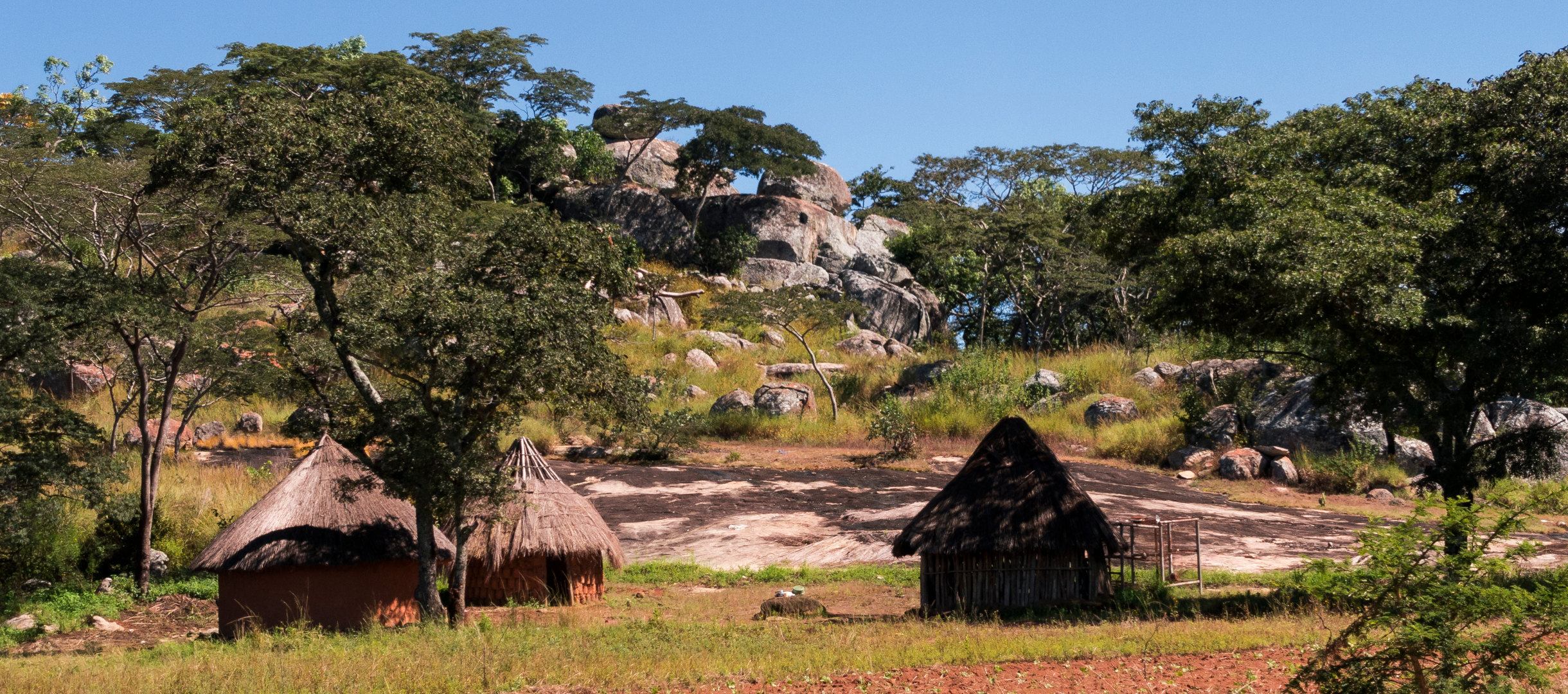 Runde Häuser in Simbabwe