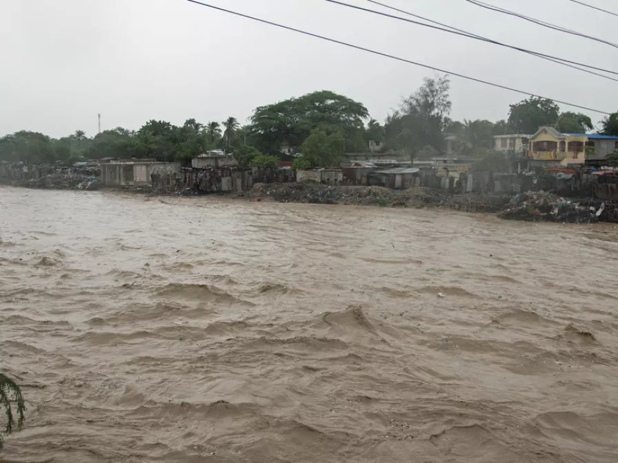 Angeschwollener Fluss in Haiti