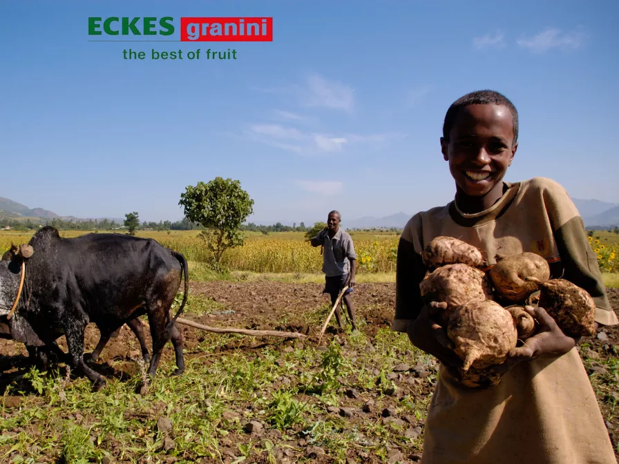 Eckes Granini unterstützt mit World Vision ein Agrarprojekt in Äthiopien.