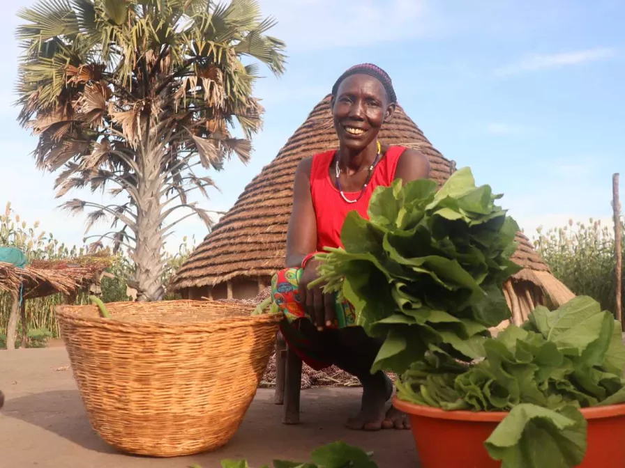Risikobereitschaft und harte Arbeit haben die Bäuerin  Akech Manyuat Dong aus dem Südsudan auf einen Erfolgweg geführt.
