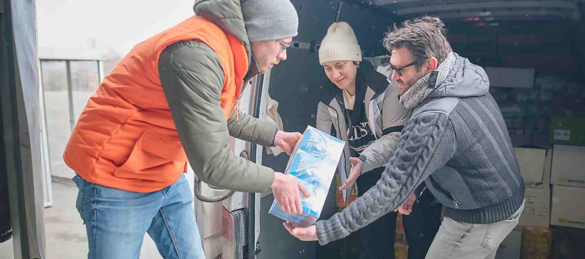 World Vision-Hilfstransport: Nahrungsmittel für Ukraine