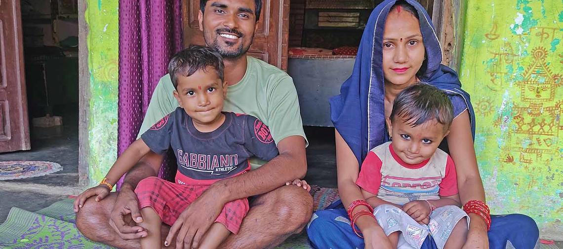 Familie in Bharatpur, Indien