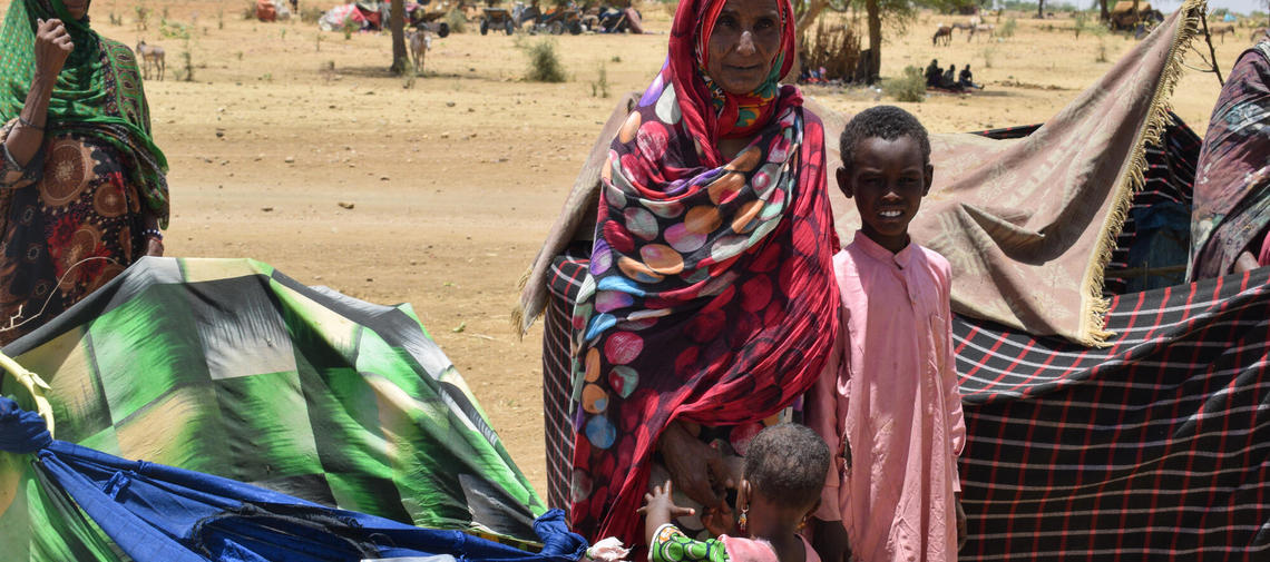 Viele Frauen und Kinder flüchten zu Fuß über weite Strecken aus dem Sudan in das Nachbarland Tschad.