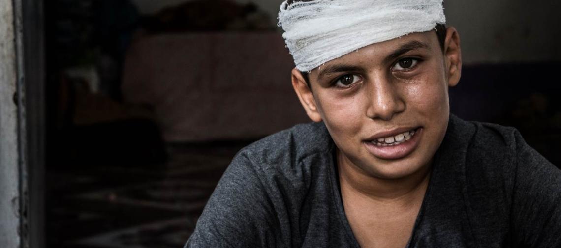 Verletzter Junge aus Mosul