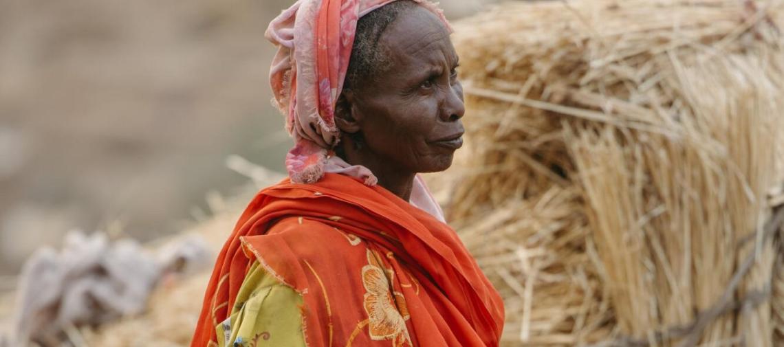 Nahaufnahme einer geflüchteten Sudanesin in Süd-Darfur