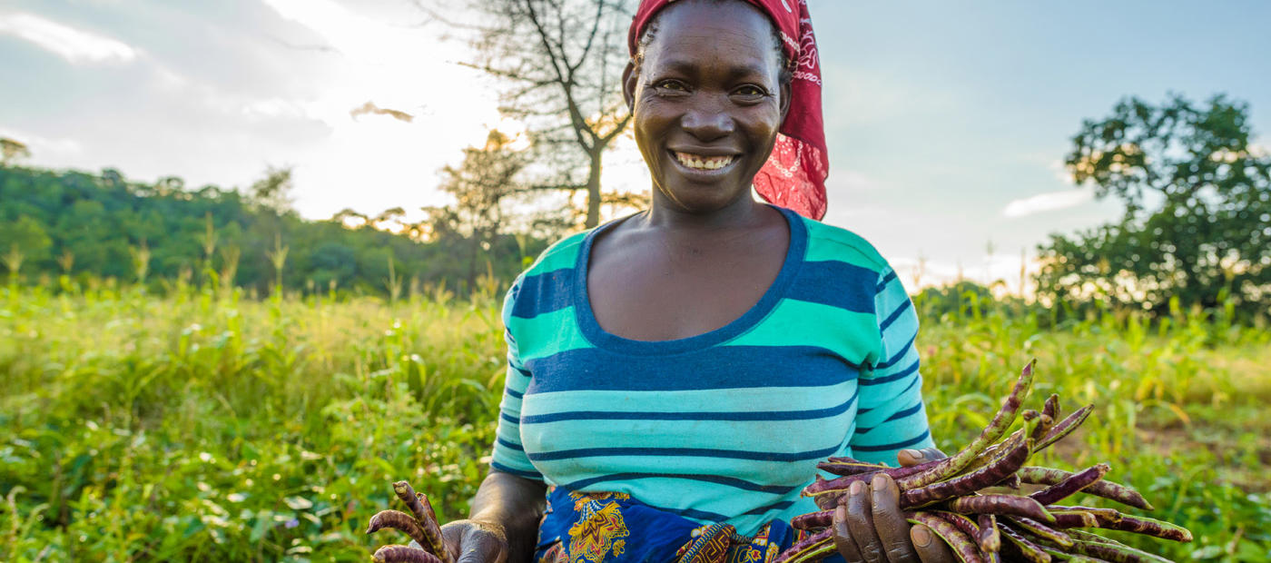 Esnart glücklich mit der Ernte