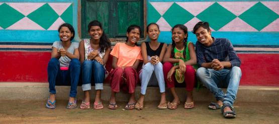 Schülergruppe in Indien