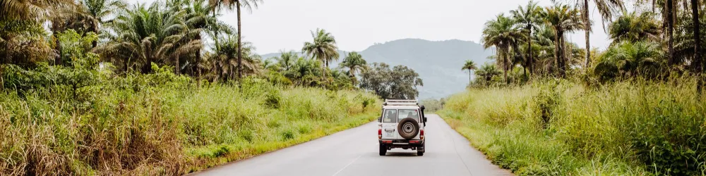 Mit dem World Vision Jeep in Sierra Leone