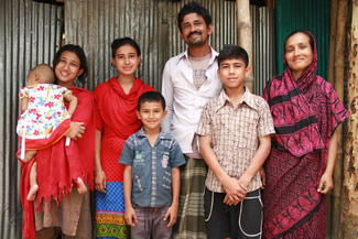 Hemels Familie in Bangladesch