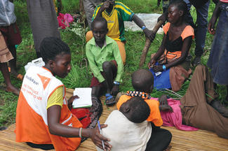 World Vision erfasst minderjährige Flüchtlinge in Uganda