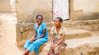 Angela und Innes im Camp in Bouar 