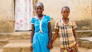 Angela und Innes im Camp in Bouar 