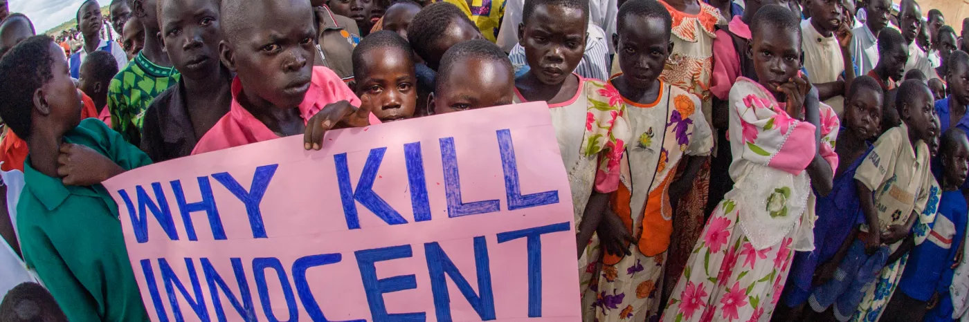 Kindersoldaten demonstrieren für Frieden