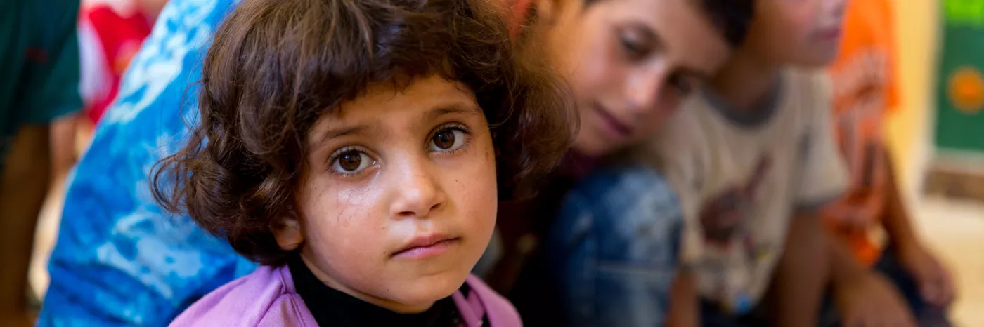 Syrische Flüchtlingskinder in Akka, Libanon, nahe der syrischen Grenze