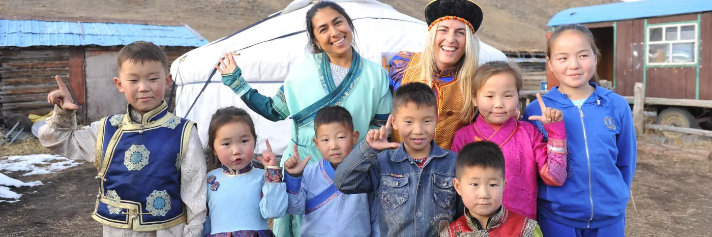 Besuch in einem Lager mongolischer Nomaden