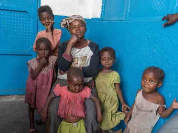 Eine Familie aus der Demokratischen Republik Kongo