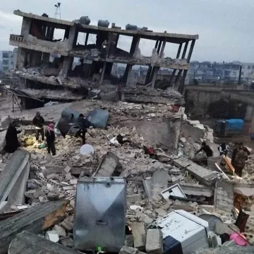 Zerstörtes Haus in Syrien