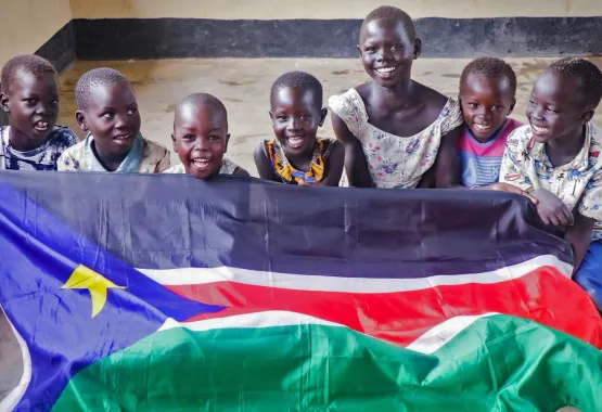 Schulkinder im Süd Sudan