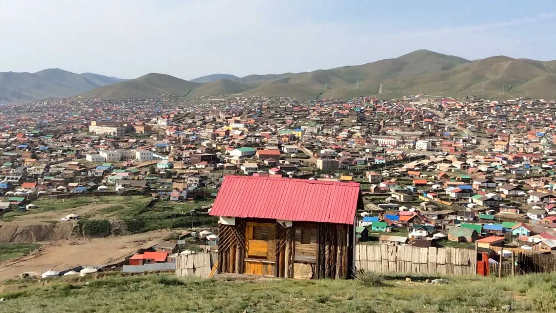 Die Großstadt Ulaan Baatar in der Mongolei