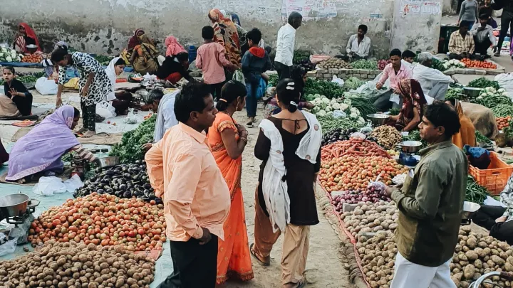 in Straßenmarkt in Indien