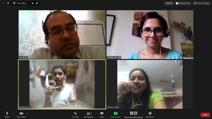 Bildschirm eines Videocalls 