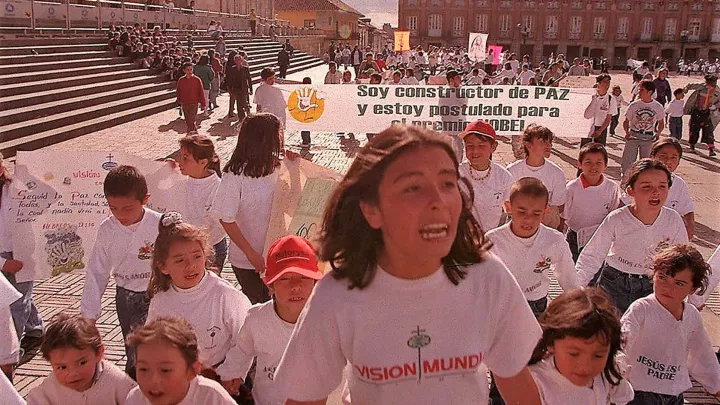 Kinderfriedensbewegung in Kolumbien mit Mayerly Sánchez als Sprecherin.