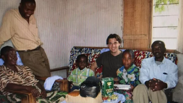 Jürgen bei der Familie von Ester