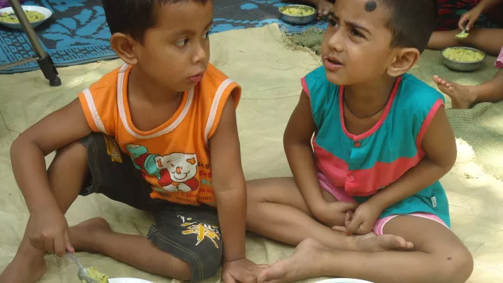 Happiness Day Bangladesh boys eat world vision