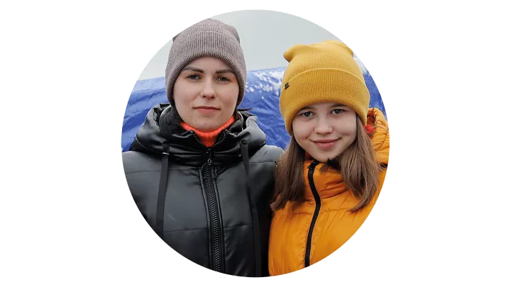 Mutter und Tochter aus der Ukraine