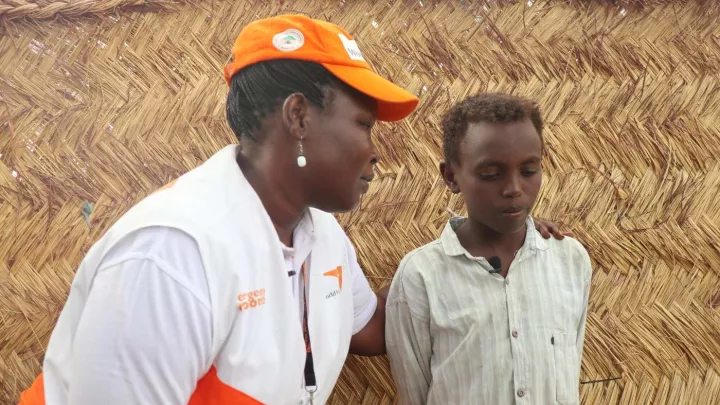 Geflüchteter Junge aus dem Sudan